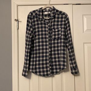 BP Navy Plaid Button Up Size XL